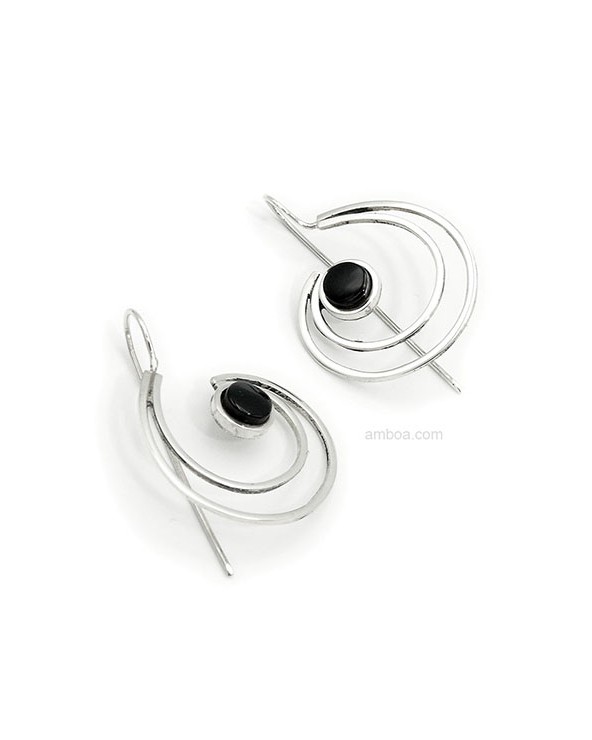 pendientes plata azabache