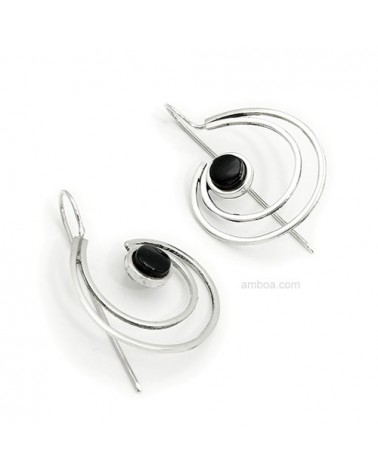 pendientes plata azabache