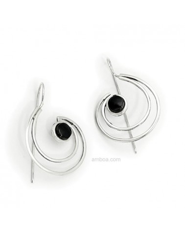 pendientes plata azabache