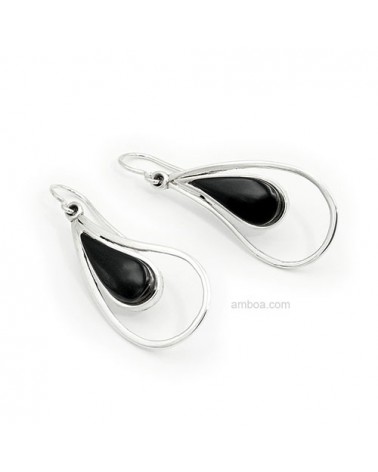 pendientes plata azabache