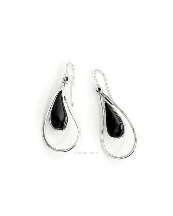 pendientes plata azabache