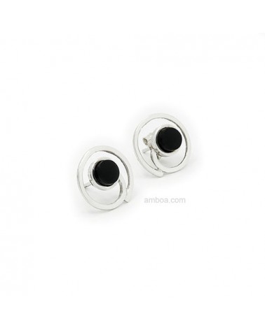 pendientes plata azabache