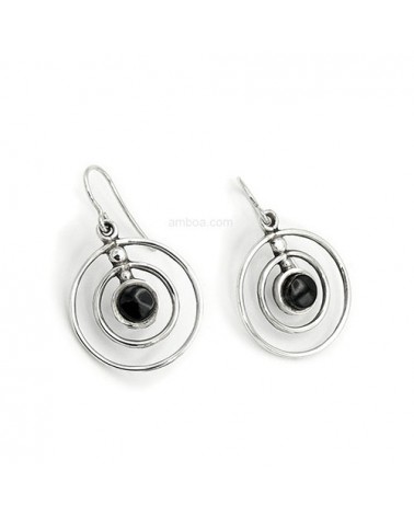 pendientes plata azabache