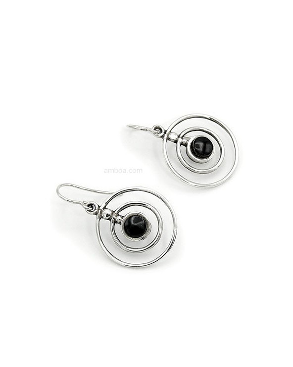 pendientes plata azabache