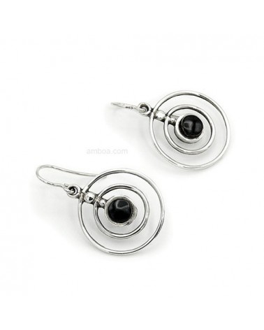 pendientes plata azabache