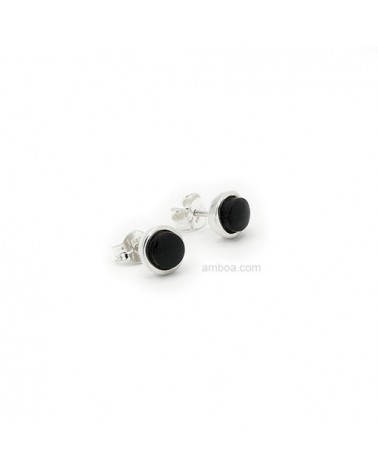 pendientes plata azabache