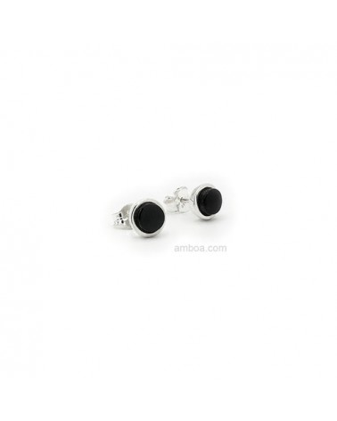 pendientes plata azabache