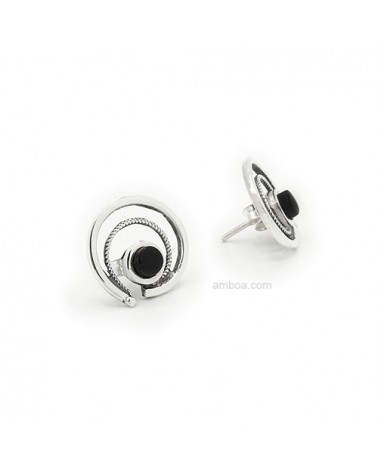 pendientes plata azabache