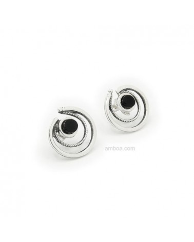 pendientes plata azabache