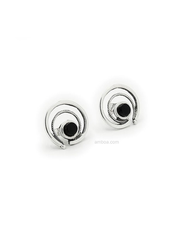 pendientes plata azabache