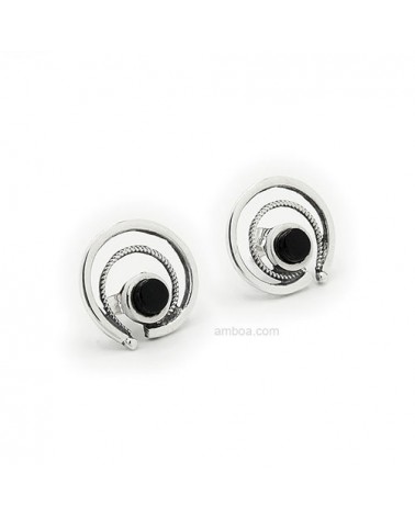 pendientes plata azabache