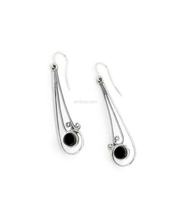 pendientes plata azabache