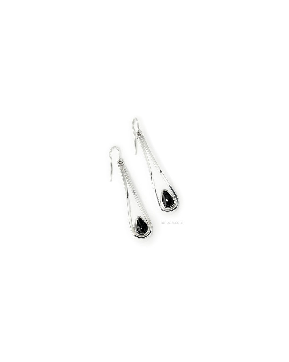 pendientes plata azabache