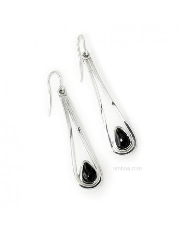 pendientes plata azabache