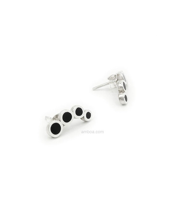 pendientes plata azabache