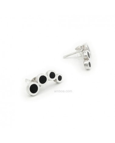 pendientes plata azabache