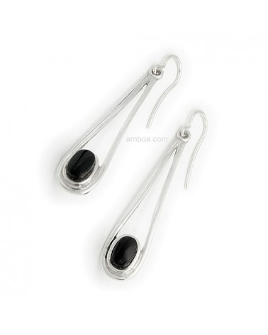 pendientes plata azabache