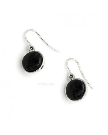 pendientes plata azabache