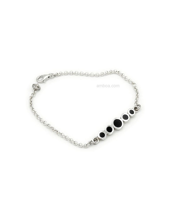 pulsera plata azabache