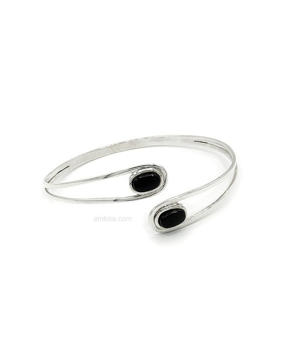 pulsera plata azabache