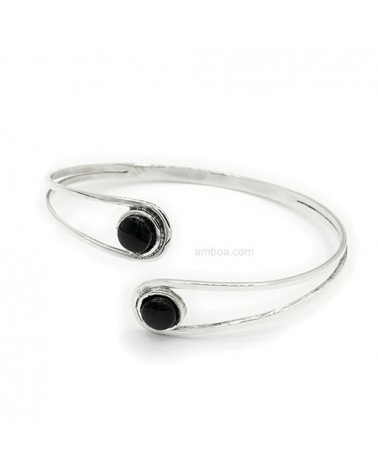 pulsera plata azabache