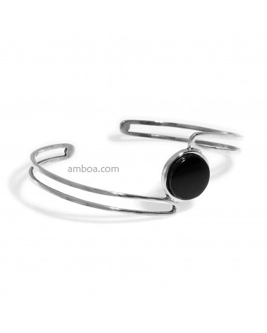 Pulsera plata azabache de Amboa