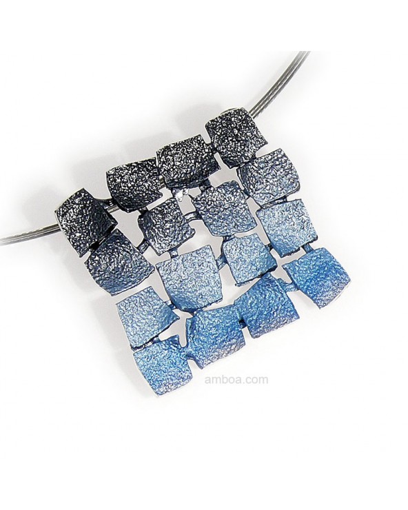 colgante mosaico pequeño orfega plata azul